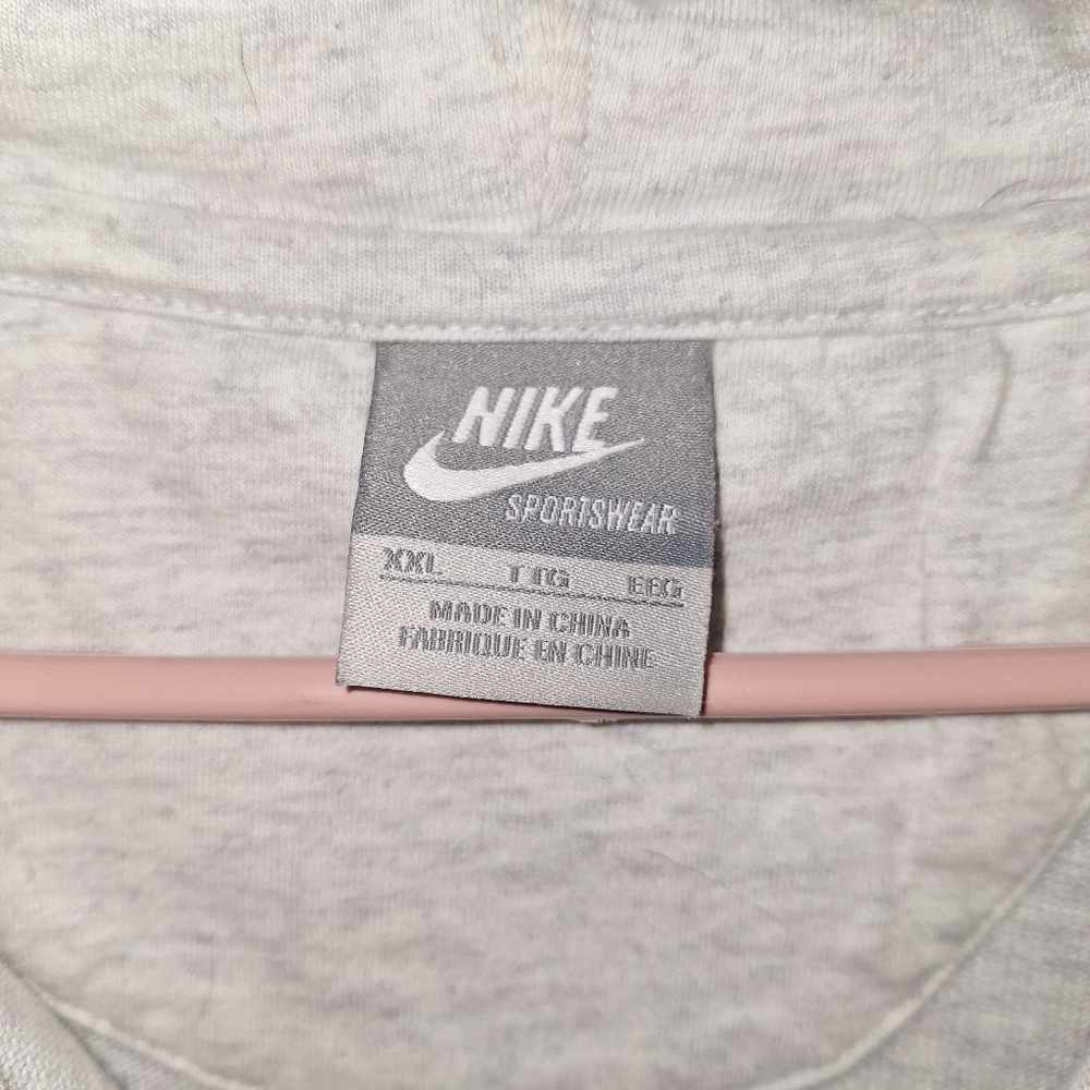 Nike Sportswear Gray/White Heathered Zip-Up Hoodie Size 2XLT - Picture 3 of 6